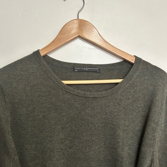 Peruvian Connection Pima cotton tie front sweater size medium - Picture 6 of 8